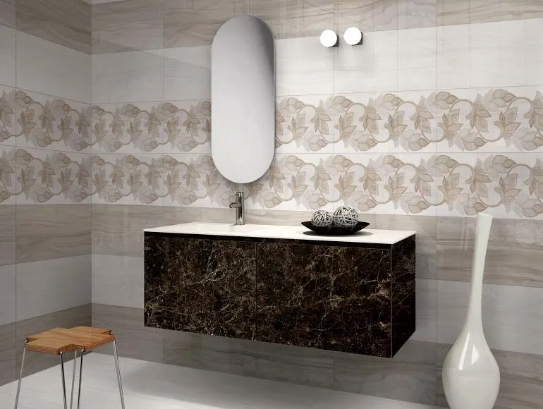 Elegant Bathroom with sleek wah basin design and  Floating Marble Vanity